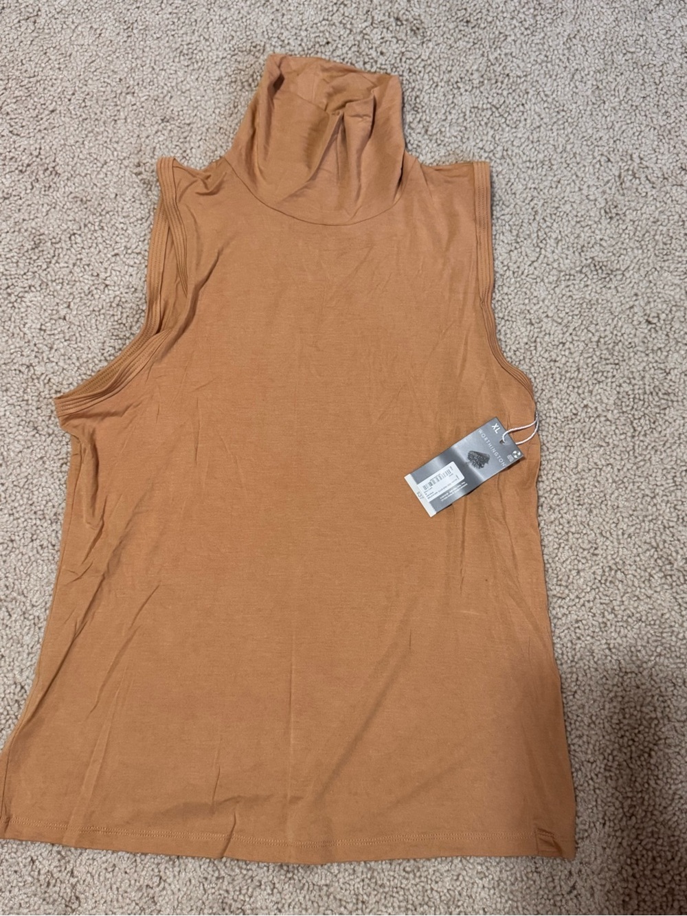 Worthington Sleeveless Turtleneck Tank — Rust Orange
